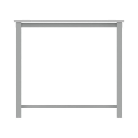 Tavolo Tiglio Lab in Melaminico con Piedini e Poggiapiedi - Dimensioni 120x60x107,2 cm - Colore Bianco - Colore Struttura Grigio