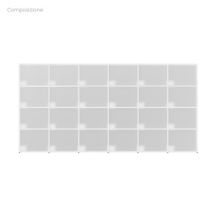 COMPOSIZIONI EDERA Armadio Composto da 6 Moduli Rettangolari Larghi - Dimensioni 311 x 45 x 154 cm - Colore Bianco 2