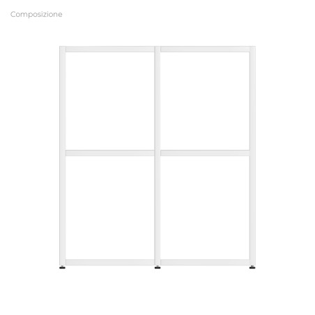 COMPOSIZIONI EDERA Armadio Composto da 2 Moduli Rettangolari Stretti ciascuno con 1 Mensola -Dimensioni 71x45x79cm-Colore Bianco