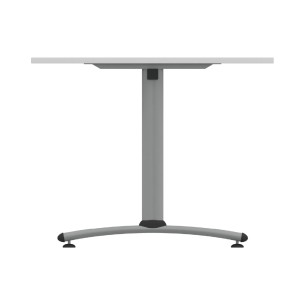 Tavolo Tiglio Fisso in Melaminico con Piedini - Dimensioni 180 x 90 x 76,5 cm - Colore Piano Bianco - Colore Struttura Grigio 2