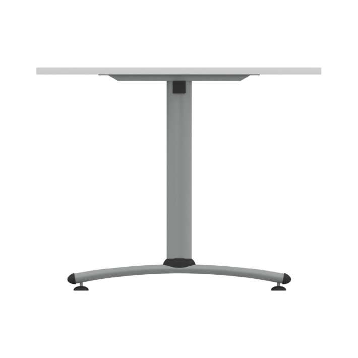 Tavolo Tiglio Fisso in Melaminico con Piedini - Dimensioni 180 x 90 x 76,5 cm - Colore Piano Bianco - Colore Struttura Grigio