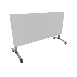 Tavolo Tiglio Piano Ribaltabile in Melaminico con Ruote - Dimensioni 160 x 70 x 76,5cm - Colore Bianco - Colore Struttura Grigio 2
