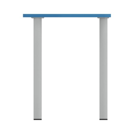 Tavolo Pino Trapezio 4 Gambe in Melaminico con 2 Ruote - Dimensioni 75,5 x 58,5 x 76 cm - Colore Piano Blu con Bordo Blu