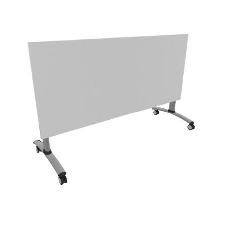 Tavolo Tiglio Ribaltabile in Melaminico con Ruote - Dimensioni 180 x 70 x 76,5cm - Colore Piano Bianco - Colore Struttura Grigio
