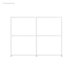 COMPOSIZIONI EDERA Armadio Composto da 2 Moduli Rettangolari Larghi con 1 Mensola - Dimensioni 105x45x79 cm - Colore Bianco 2