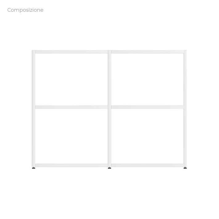 COMPOSIZIONI EDERA Armadio Composto da 2 Moduli Rettangolari Larghi con 1 Mensola - Dimensioni 105x45x79 cm - Colore Bianco