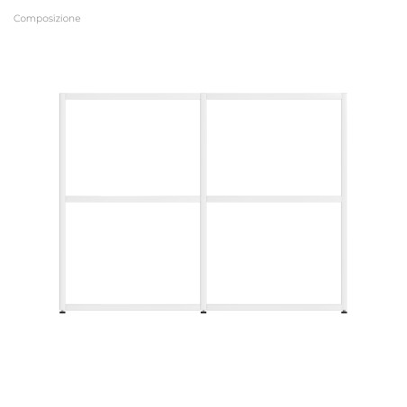 COMPOSIZIONI EDERA Armadio Composto da 2 Moduli Rettangolari Larghi con 1 Mensola - Dimensioni 105x45x79 cm - Colore Bianco