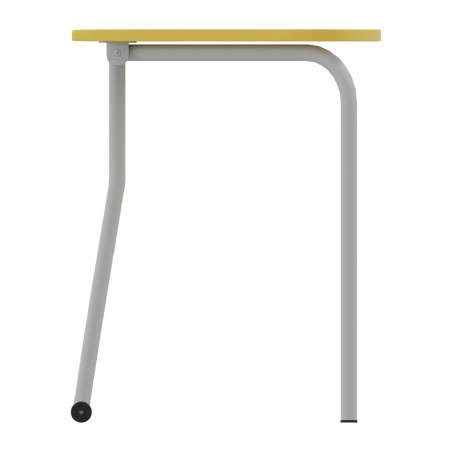 Tavolo Pino RB a Spicchio di Cerchio - Dimensioni 83x55,5x72 cm (M5) - Colore Giallo Bordo Giallo - Colore Struttura Grigio