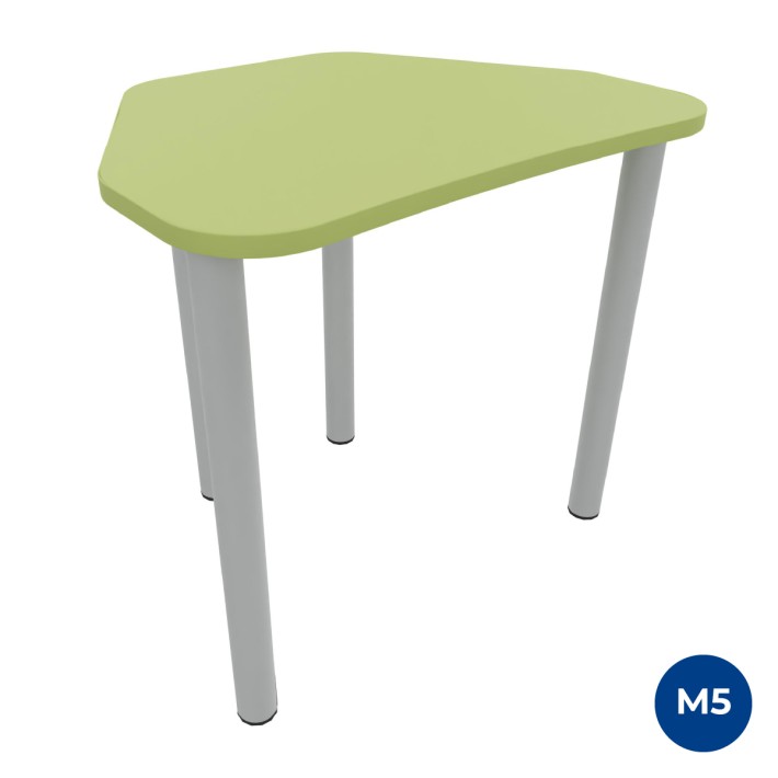 Tavolo Pino Trapezio 4 Gambe in Melaminico con Piedini - Dimensioni 75,5 x 58,5 x 71 cm - Colore Piano Verde con Bordo Verde