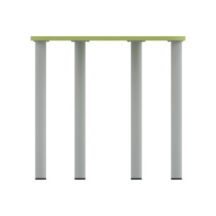 Tavolo Pino Trapezio 4 Gambe in Melaminico con Piedini - Dimensioni 75,5 x 58,5 x 71 cm - Colore Piano Verde con Bordo Verde 2