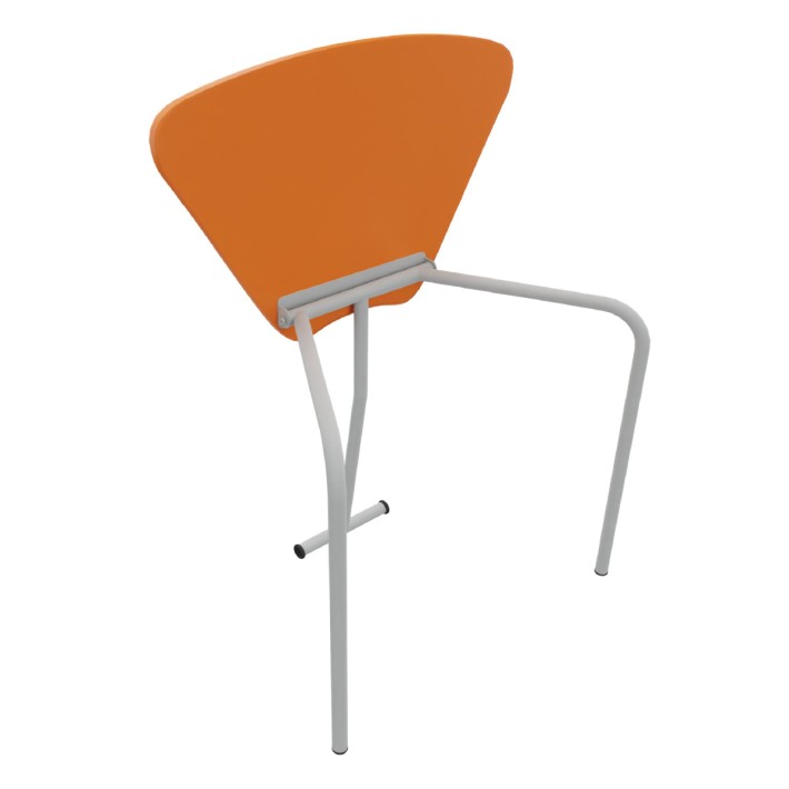 Tavolo Pino RB a Spicchio di Cerchio - Dimensioni 83x55,5x76cm (M6) - Colore Arancione Bordo Arancione - Colore Struttura Grigio