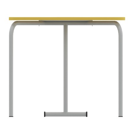 Tavolo Pino RB a Spicchio di Cerchio -Dimensioni 83x55,5x76cm (M6) - Colore Piano Giallo Bordo Giallo - Colore Struttura Grigio