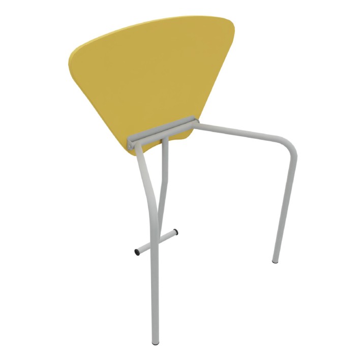 Tavolo Pino RB a Spicchio di Cerchio -Dimensioni 83x55,5x76cm (M6) - Colore Piano Giallo Bordo Giallo - Colore Struttura Grigio