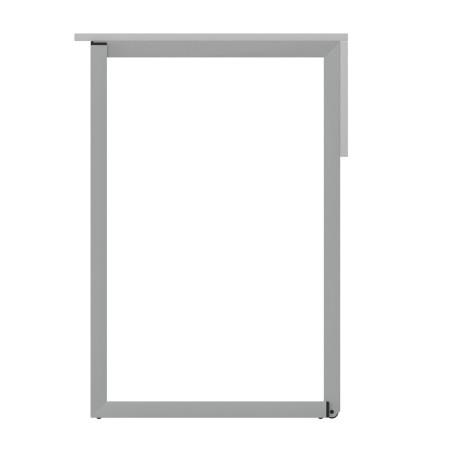 Tavolo Pino R in Melaminico con Ruote - Dimensioni 50 x 60 x 71 cm (M5) - Colore Piano Bianco - Colore Struttura Grigio