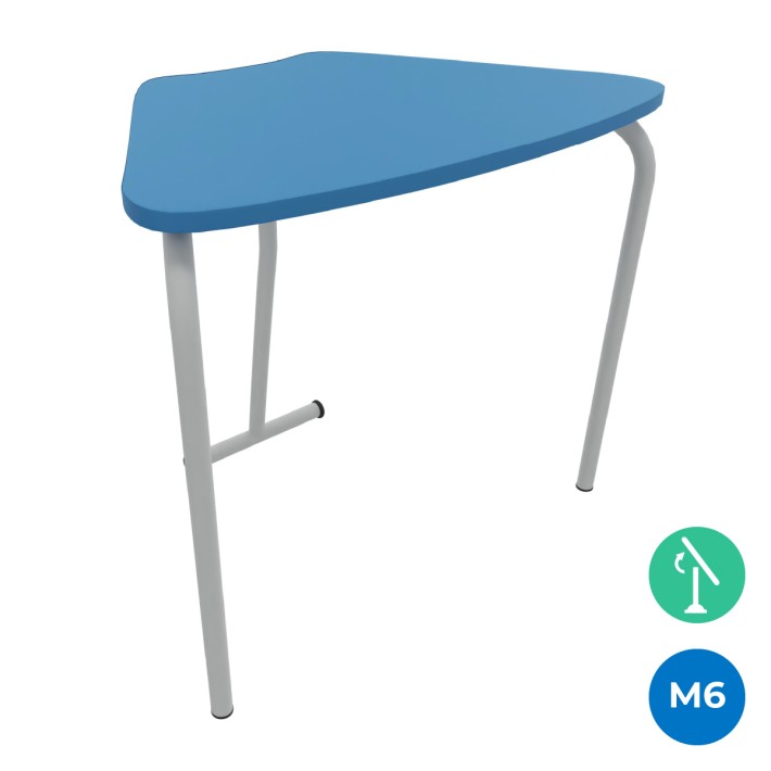 Tavolo Pino RB a Spicchio di Cerchio - Dimensioni  83x55,5x76 cm (M6) - Colore Blu Bordo Blu - Colore Struttura Grigio