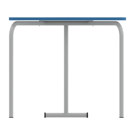 Tavolo Pino RB a Spicchio di Cerchio - Dimensioni 83x55,5x76 cm (M6) - Colore Bianco Bordo Blu - Colore Struttura Grigio