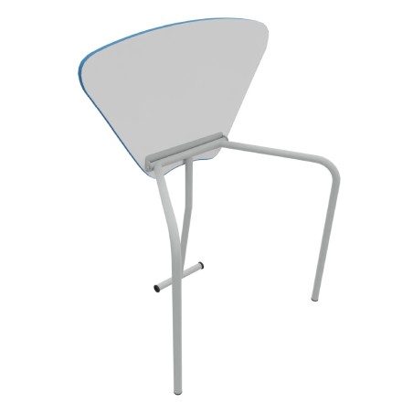 Tavolo Pino RB a Spicchio di Cerchio - Dimensioni 83x55,5x76 cm (M6) - Colore Bianco Bordo Blu - Colore Struttura Grigio