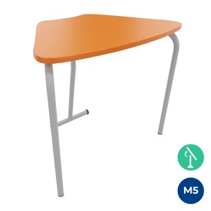 Tavolo Pino RB a Spicchio di Cerchio - Dimensioni 83x55,5x72cm (M5) - Colore Arancione Bordo Arancione - Colore Struttura Grigio