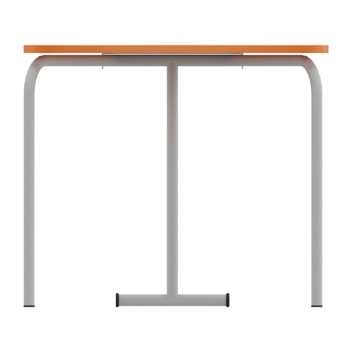 Tavolo Pino RB a Spicchio di Cerchio - Dimensioni 83x55,5x72cm (M5) - Colore Arancione Bordo Arancione - Colore Struttura Grigio