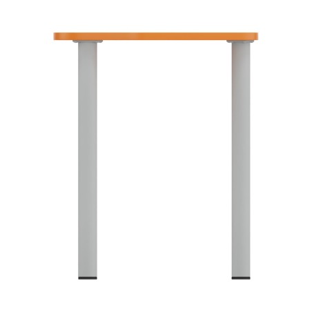 Tavolo Pino Trapezio 4 Gambe in Melaminico con Piedini - Dimensioni 75,5 x 58,5 x 71cm - Colore Piano Bianco con Bordo Arancione