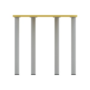 Tavolo Pino Trapezio 4 Gambe in Melaminico con Piedini - Dimensioni 75,5 x 58,5 x 71 cm - Colore Piano Giallo con Bordo Giallo 2