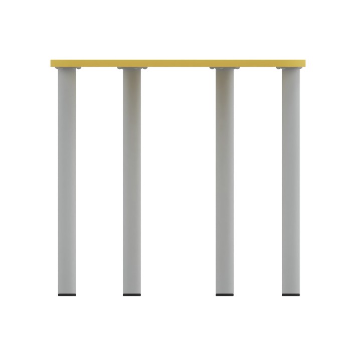 Tavolo Pino Trapezio 4 Gambe in Melaminico con Piedini - Dimensioni 75,5 x 58,5 x 71 cm - Colore Piano Giallo con Bordo Giallo