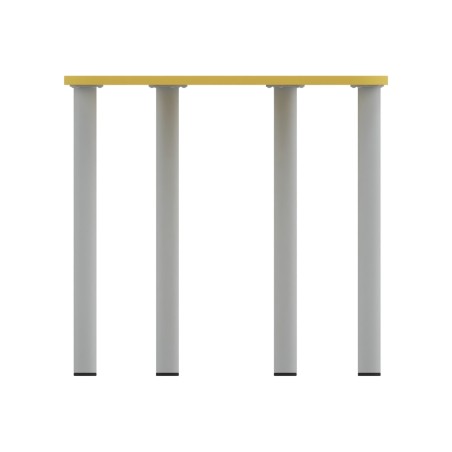 Tavolo Pino Trapezio 4 Gambe in Melaminico con Piedini - Dimensioni 75,5 x 58,5 x 71 cm - Colore Piano Giallo con Bordo Giallo