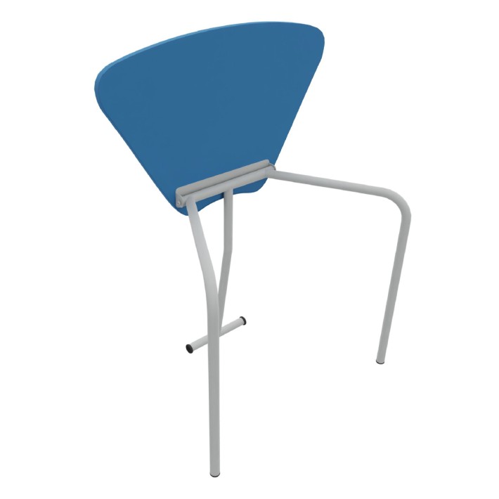 Tavolo Pino RB a Spicchio di Cerchio - Dimensioni 83x55,5x72 cm (M5) - Colore Blu Bordo Blu - Colore Struttura Grigio