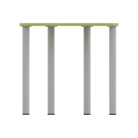 Tavolo Pino Trapezio 4 Gambe in Melaminico con 2 Ruote - Dimensioni 75,5 x 58,5 x 71 cm - Colore Piano Verde con Bordo Verde
