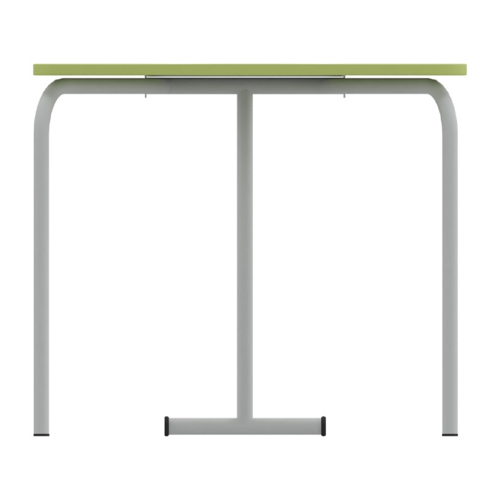 Tavolo Pino RB a Spicchio di Cerchio - Dimensioni 83x55,5x72 cm (M5) - Colore Piano Verde Bordo Verde - Colore Struttura Grigio
