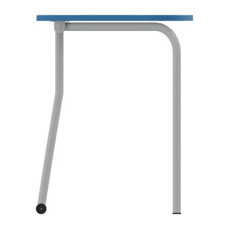 Tavolo Pino RB a Spicchio di Cerchio - Dimensioni 83x55,5x72 cm (M5) - Colore Bianco Bordo Blu - Colore Struttura Grigio