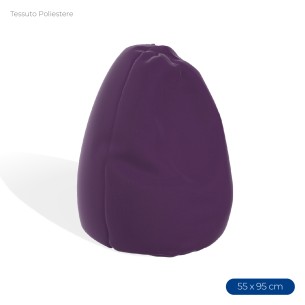 Poltrona Morbida a Sacco in Poliestere - Dimensioni 55 x 95 cm - Interno di Perle di Polistirolo - Colore Viola
