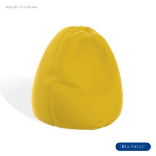 Poltrona Morbida a Sacco in Poliestere - Dimensioni 110 x 140 cm - Interno di Perle di Polistirolo - Colore Giallo Canarino