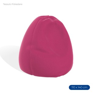 Poltrona Morbida a Sacco in Poliestere - Dimensioni 110 x 140 cm - Interno di Perle di Polistirolo - Colore Rosa