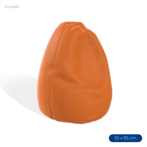 Poltrona Morbida a Sacco in Ecopelle - Dimensioni 55 x 95 cm - Interno di Perle di Polistirolo - Colore Arancione