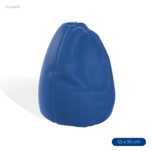 Poltrona Morbida a Sacco in Ecopelle - Dimensioni 55 x 95 cm - Interno di Perle di Polistirolo - Colore Blu