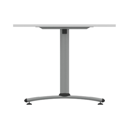 Tavolo Tiglio Fisso in Melaminico con Piedini - Dimensioni 140 x 90 x 70,6 cm - Colore Piano Bianco - Colore Struttura Grigio