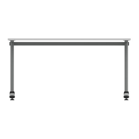 Tavolo Tiglio Fisso in Melaminico con Piedini - Dimensioni 140 x 90 x 70,6 cm - Colore Piano Bianco - Colore Struttura Grigio
