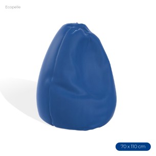 Poltrona Morbida a Sacco in Ecopelle - Dimensioni 70 x 110 cm - Interno di Perle di Polistirolo - Colore Blu