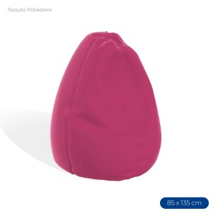 Poltrona Morbida a Sacco in Poliestere - Dimensioni 85 x 135 cm - Interno di Perle di Polistirolo - Colore Rosa
