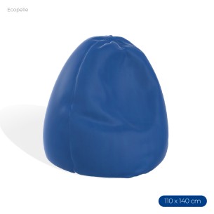 Poltrona Morbida a Sacco in Ecopelle - Dimensioni 110 x 140 cm - Interno di Perle di Polistirolo - Colore Blu