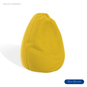 Poltrona Morbida a Sacco in Poliestere - Dimensioni 70 x 110 cm - Interno di Perle di Polistirolo - Colore Giallo Canarino
