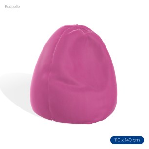 Poltrona Morbida a Sacco in Ecopelle - Dimensioni 110 x 140 cm - Interno di Perle di Polistirolo - Colore Rosa