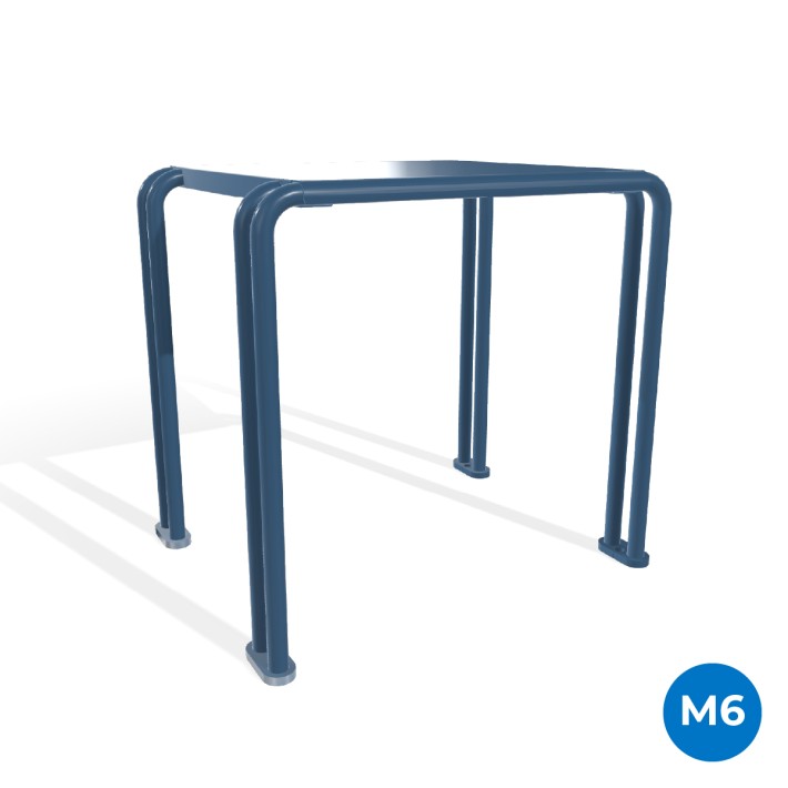 Sedia/Panca da Interno Modello Radura Essenza School 015 - Dimensioni 49x40x47 cm - In Metallo e Impilabili - Colore Azzurro