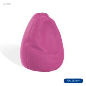 Poltrona Morbida a Sacco in Ecopelle - Dimensioni 70 x 110 cm - Interno di Perle di Polistirolo - Colore Rosa