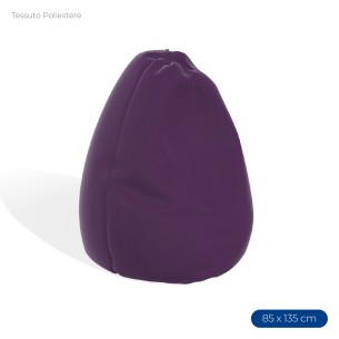 Poltrona Morbida a Sacco in Poliestere - Dimensioni 85 x 135 cm - Interno di Perle di Polistirolo - Colore Viola