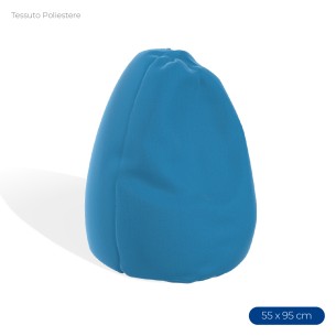 Poltrona Morbida a Sacco in Poliestere - Dimensioni 55 x 95 cm - Interno di Perle di Polistirolo - Colore Azzurro