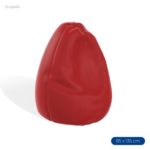 Poltrona Morbida a Sacco in Ecopelle - Dimensioni 85 x 135 cm - Interno di Perle di Polistirolo - Colore Rosso