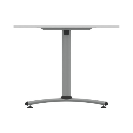 Tavolo Tiglio Fisso in Melaminico con Piedini - Dimensioni 180 x 90 x 70,6 cm - Colore Piano Bianco - Colore Struttura Grigio