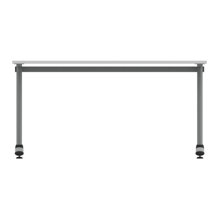 Tavolo Tiglio Fisso in Melaminico con Piedini - Dimensioni 160 x 70 x 70,6 cm - Colore Piano Bianco - Colore Struttura Grigio